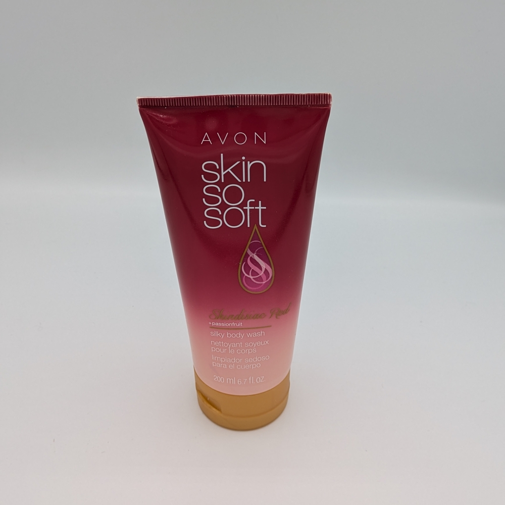 Avon Skin So Soft Silky Body Wash - Red and Gold